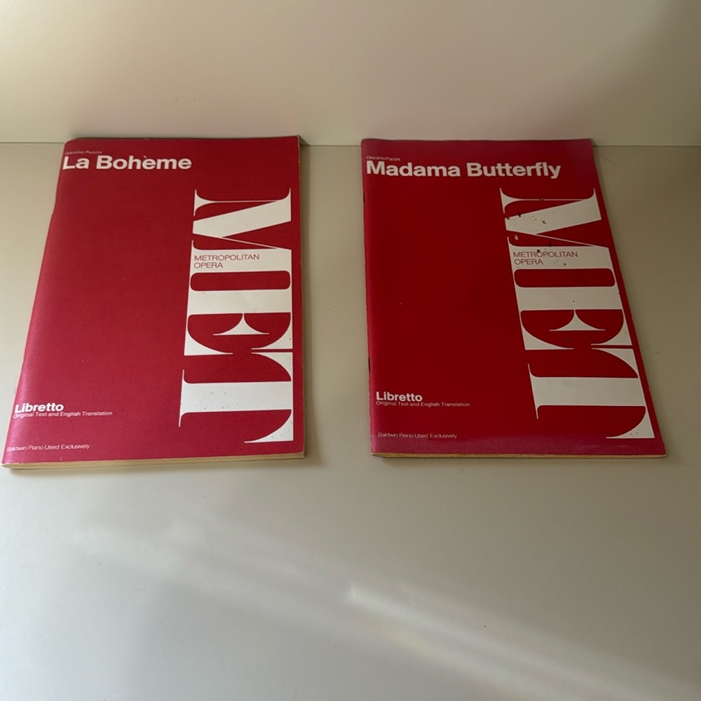 Vintage Metropolitan Opera Libretto Programs . La Boheme and Madama Butterfly.